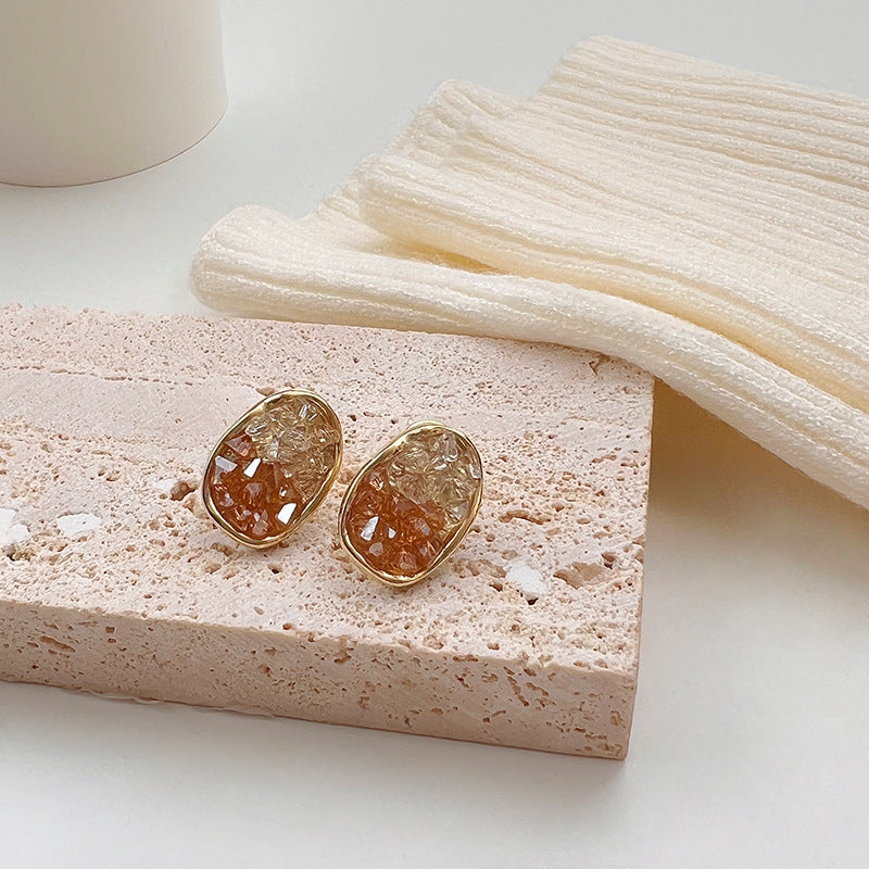 Boucles d'oreilles en cristal élégantes, simples et polyvalentes pour femmes