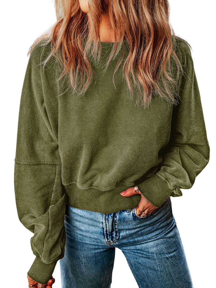 Backless Sweater For Women Solid Color Long-sleeved Top Women