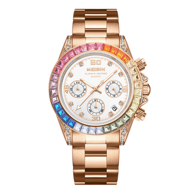 Reloj de moda Ins Style Rainbow Circle, reloj deportivo para mujer