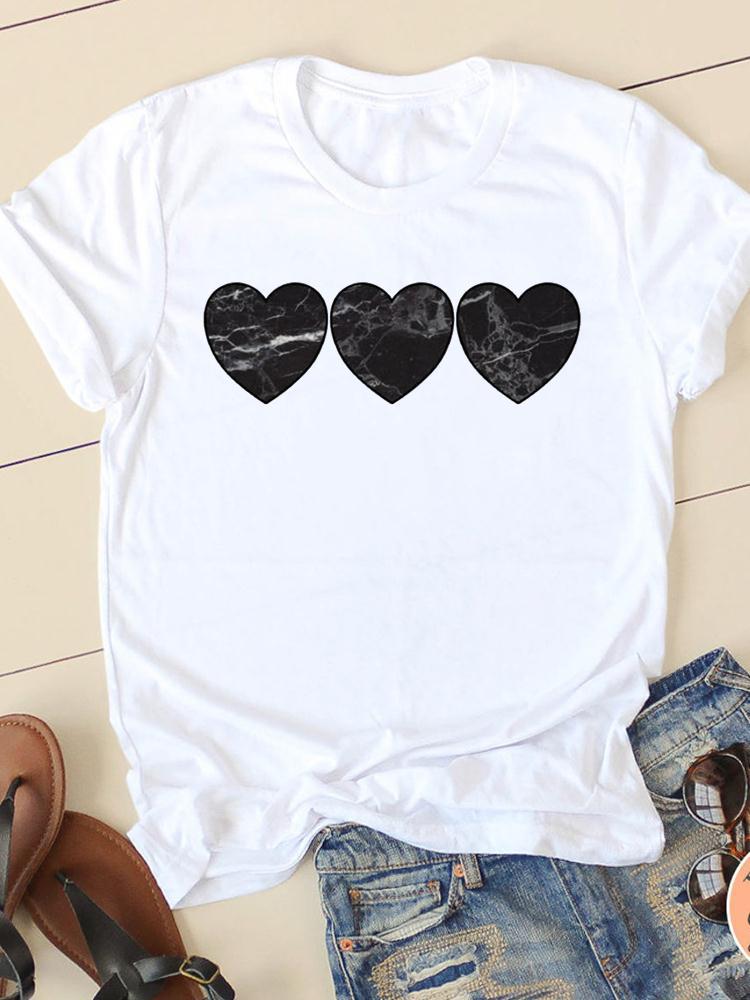 Horse Head Riding Simple Pattern Round Neck Printed White T-shirt