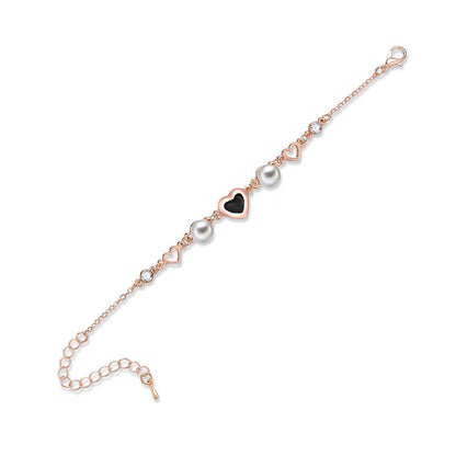 Romantic Love Shape Alloy Bracelet With Pearls