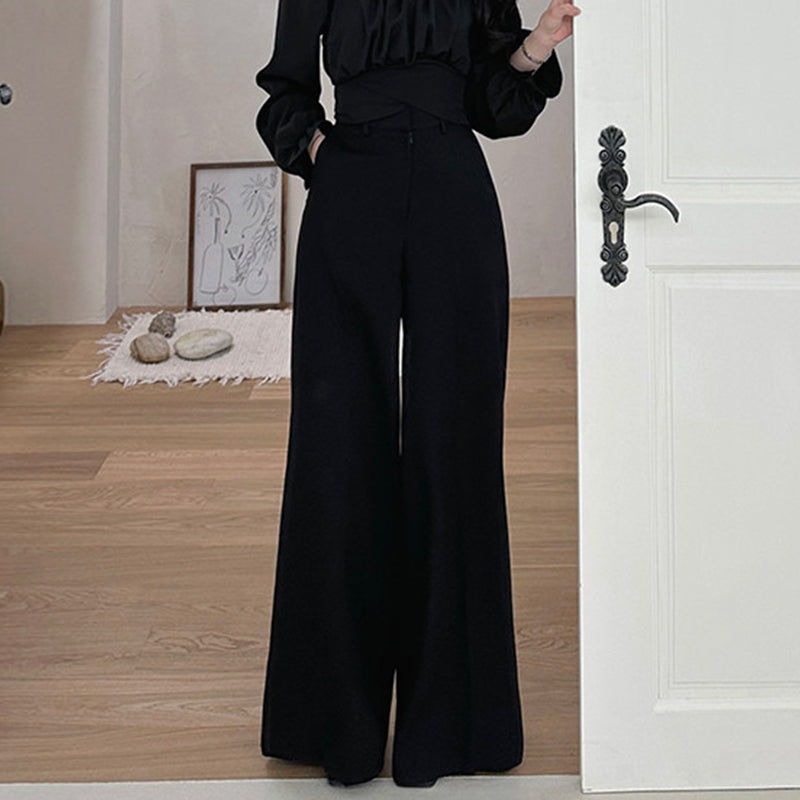 Pantalones anchos colgantes para trapear, pantalones casuales para mujer