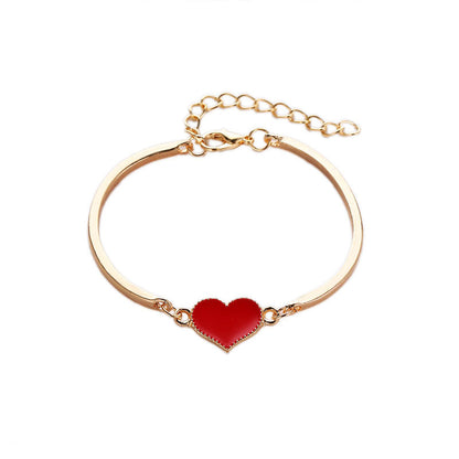 Pulsera de corazón de melocotón retro al por mayor de joyas de amor de moda