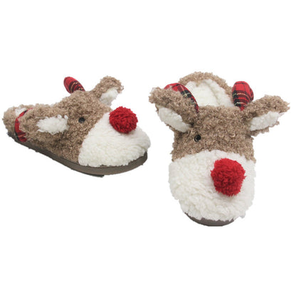 Winter Anti-skid Waterproof Cute Warm Home Elk Cotton Slippers