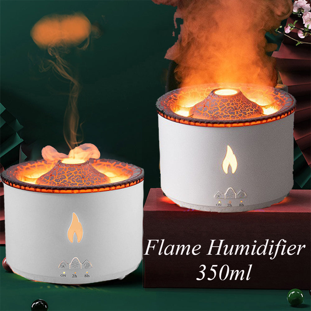 Nouveau humidificateur d'huile essentielle à ultrasons créatif diffuseur d'humidificateur de flamme d'air de méduse de pulvérisation de Machine d'aromathérapie de volcan
