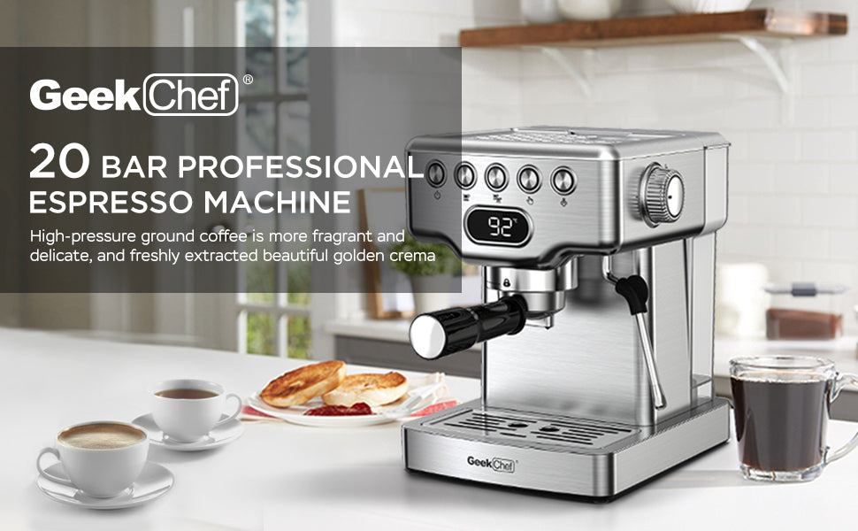 Geek Chef Espresso Machine with Milk Frother