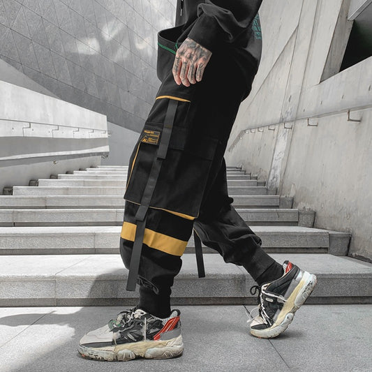 New Contrast Color Streamer Casual Pants Men