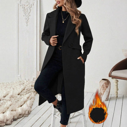 Women's Autumn And Winter Style Casual Camel Lace-up Coat