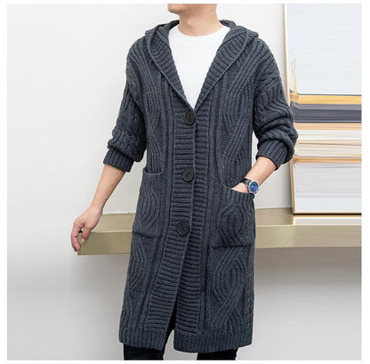 Loose Korean Men's Warm Jacket Knitted Cardigan Fashion