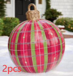 Bola de adorno navideño inflable para exteriores de Pvc 60CM