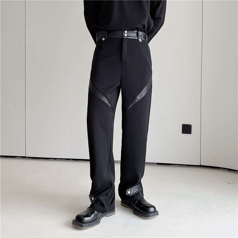 Japanese Design Contrast Color Suit Pants For Men