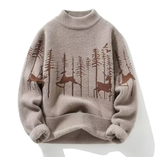 Autumn And Winter Half Turtleneck Sweater Men's Korean Style