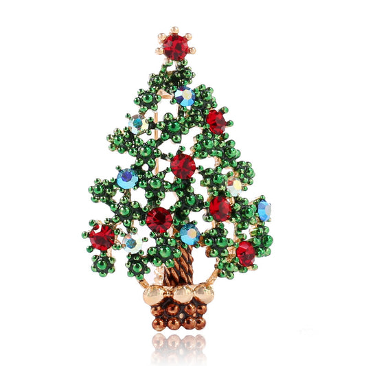 Broche de árbol de Navidad para mujer y niña, joyería