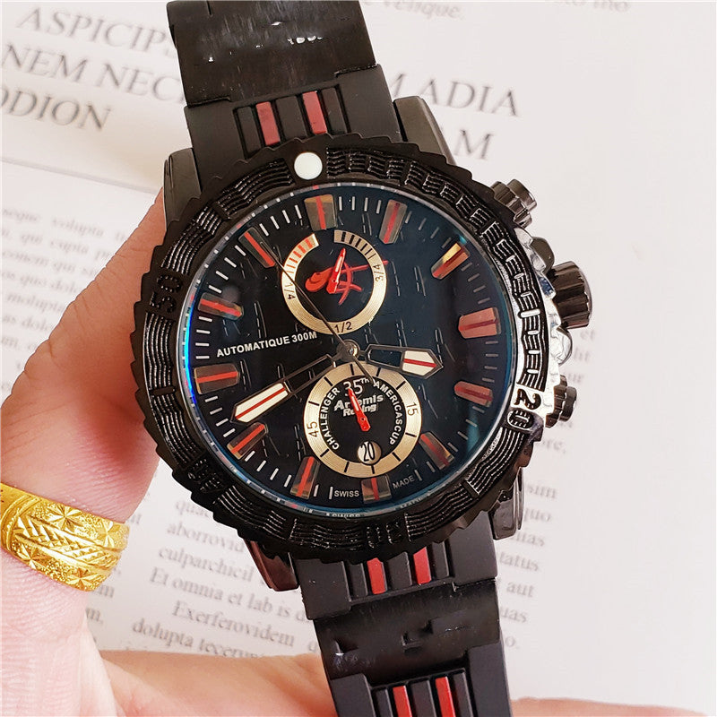 Reloj Atenas con cinta de cuarzo y 5 agujas para hombre