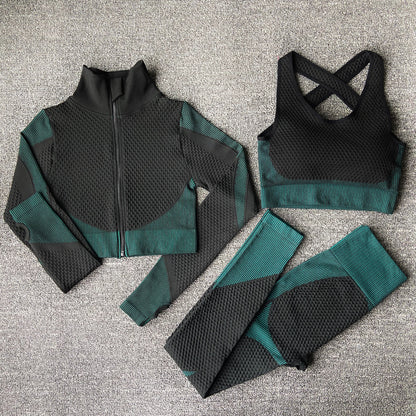 Yoga sets female sport gym suit