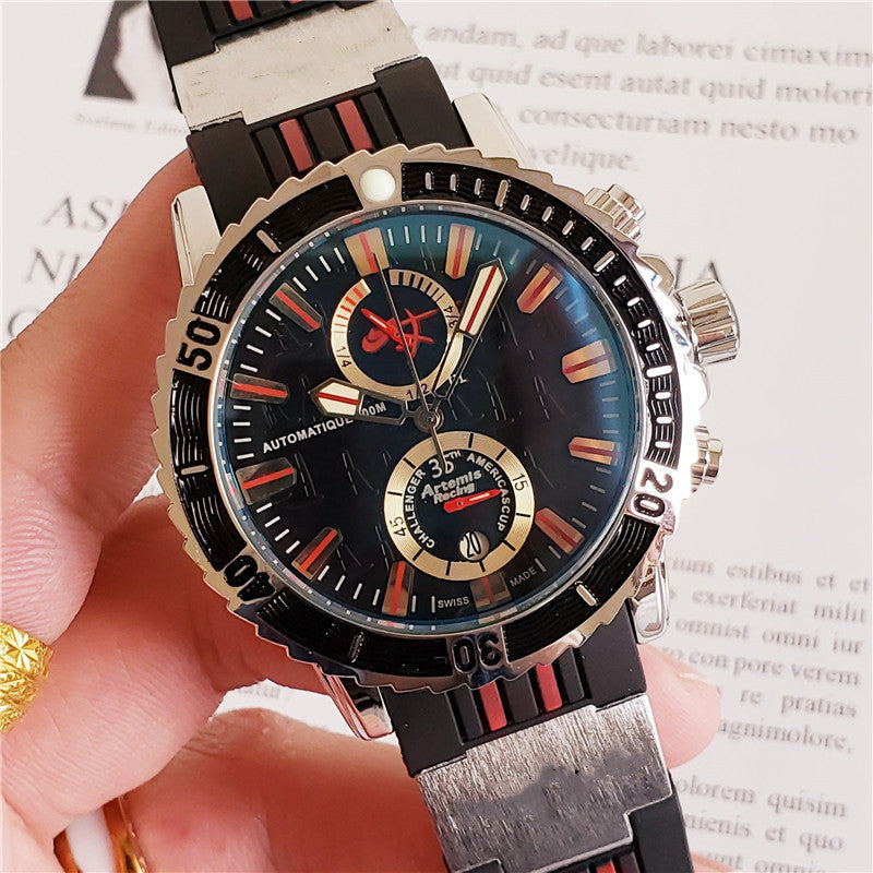 Reloj Atenas con cinta de cuarzo y 5 agujas para hombre