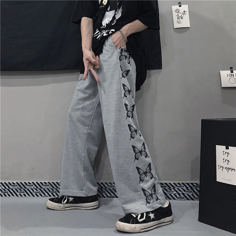 Harajuku Style Printed Loose Casual Pants Women