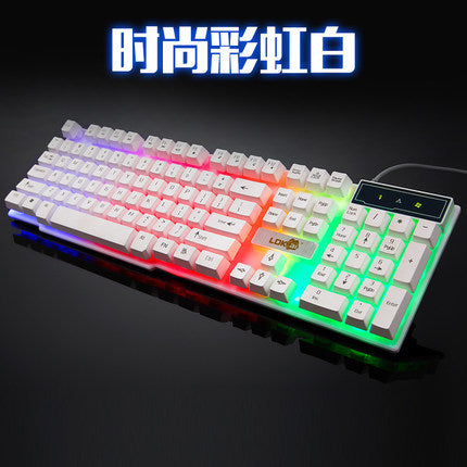 Teclado para juegos industriales, cable USB brillante, teclado para juegos