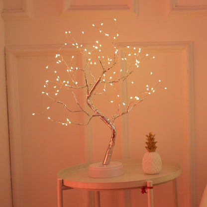 Decoración navideña Luz nocturna Luz LED de árbol de perlas Luz táctil estrellada