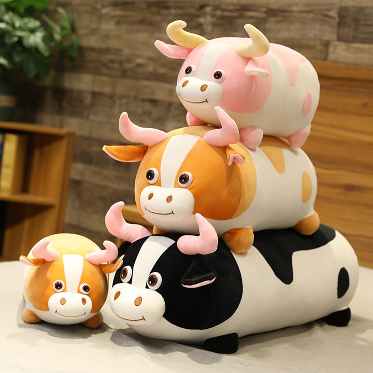 Cartoon cow long pillow plush toy