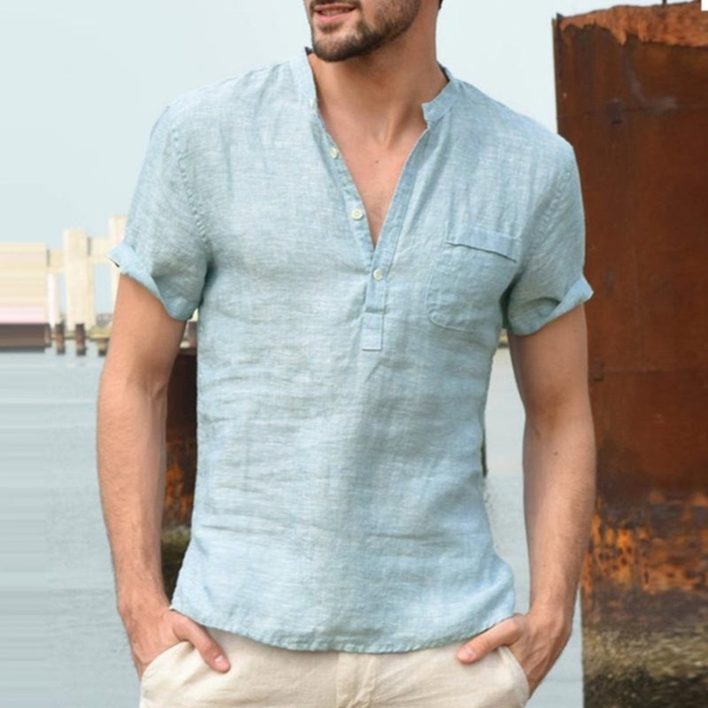 Casual linen polo shirt