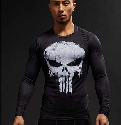 Punisher Men Compression Shirts Bodybuilding Skin Tight Long Sleeves Jerseys Clothings