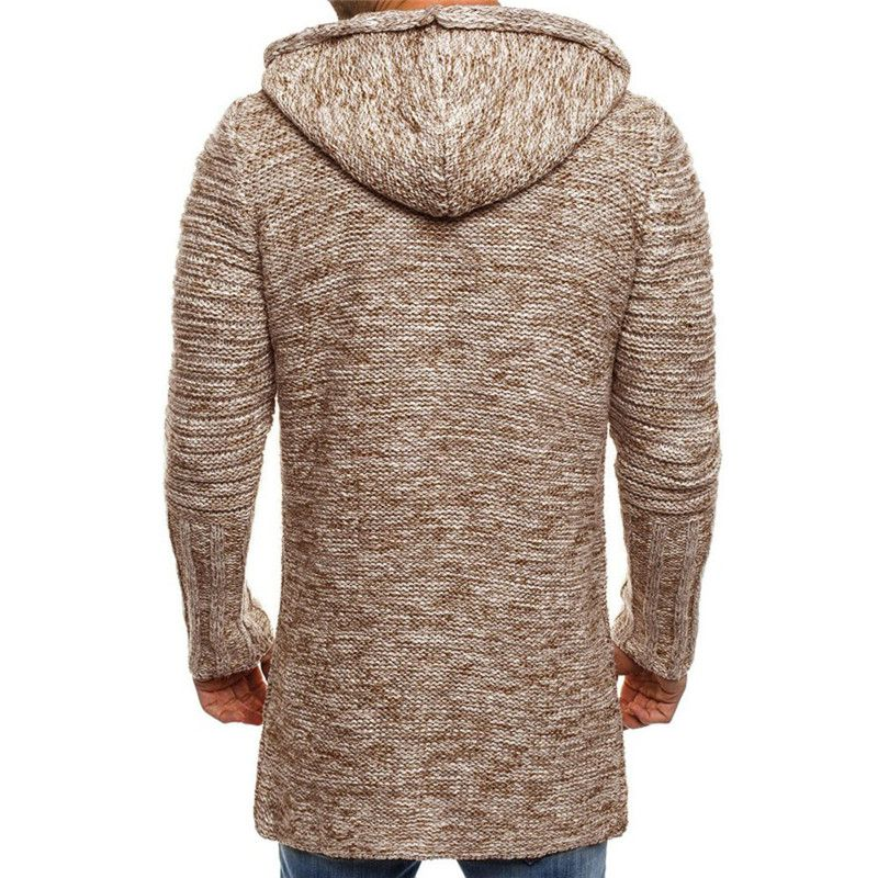 Mens Hoode Trench Cardigan Blusa Outwear Acolchado Abajo Invierno