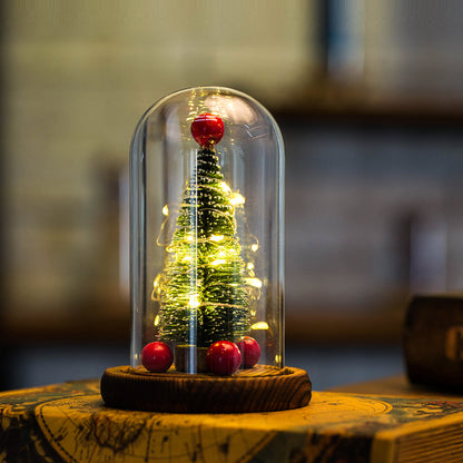 Cubierta de cristal creativa para árbol de Navidad, luces LED, adornos navideños para el hogar, regalos de Navidad, adornos de Navidad