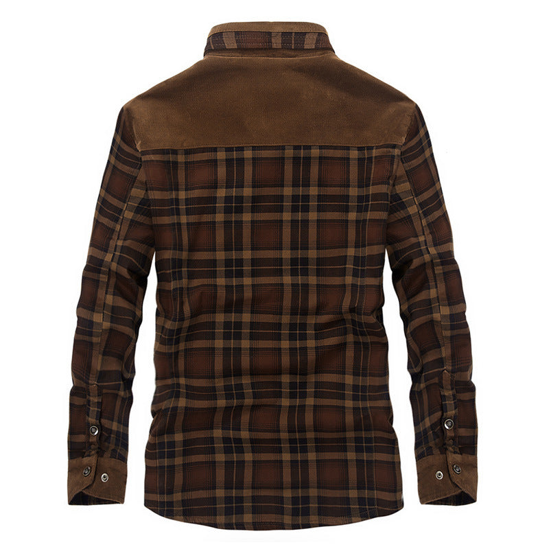 Chaqueta de invierno para hombre, chaquetas gruesas y cálidas de lana, abrigos, chaqueta a cuadros de algodón puro, ropa militar