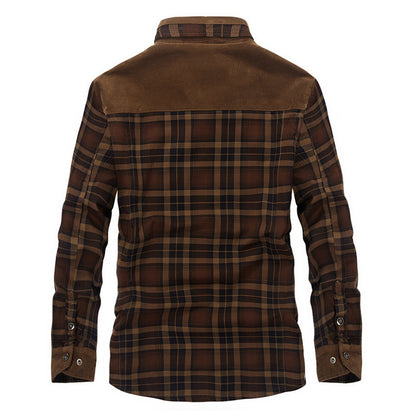 Chaqueta de invierno para hombre, chaquetas gruesas y cálidas de lana, abrigos, chaqueta a cuadros de algodón puro, ropa militar