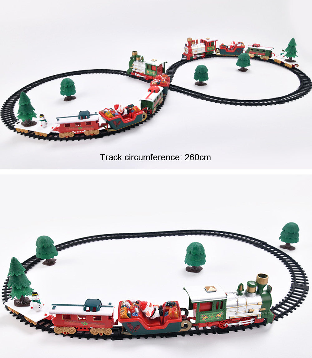 Toy Train Set with Lights and Sounds Christmas Train Set  Railway Tracks Battery Operated Toys