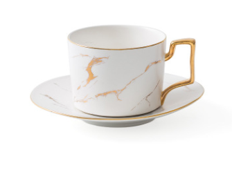 coffee cup with gold prints