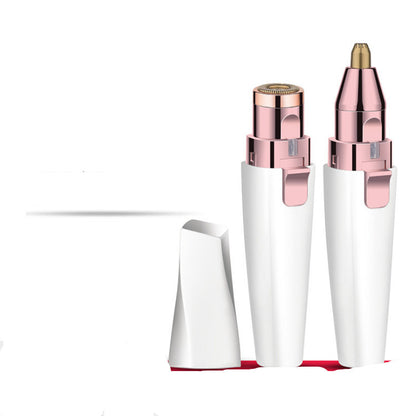 Rasoir de rouge à lèvres de charge USB 2 en 1 Mini tondeuse à sourcils électrique rasoir facial Instrument d'épilation