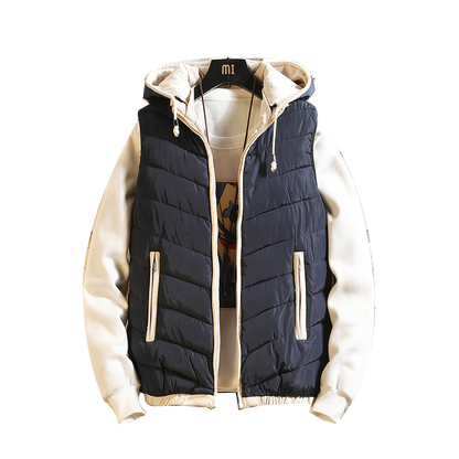 Hooded Down Cotton Waistcoat For Autumn And Winter