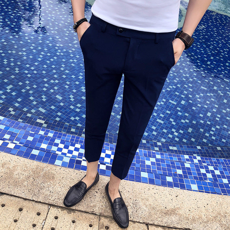 Men's Korean Slim Pants Pure Color Casual Pants