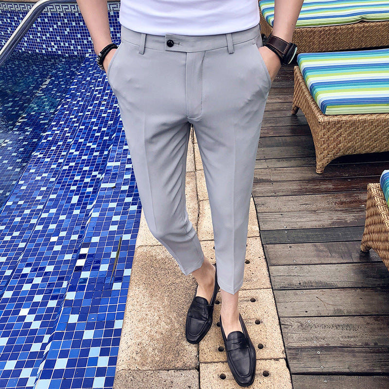 Men's Korean Slim Pants Pure Color Casual Pants