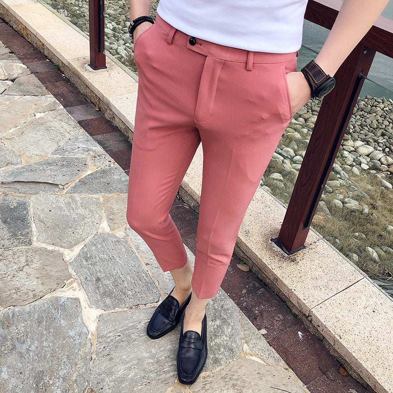 Men's Korean Slim Pants Pure Color Casual Pants