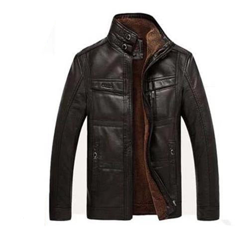 Chaquetas de cuero para hombre, chaqueta de invierno, abrigo de cuero para hombre, chaqueta de motociclista de invierno con cremallera oblicua para hombre