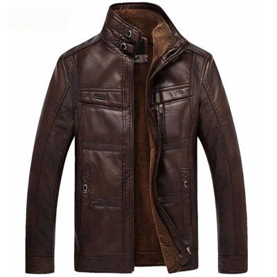 Chaquetas de cuero para hombre, chaqueta de invierno, abrigo de cuero para hombre, chaqueta de motociclista de invierno con cremallera oblicua para hombre