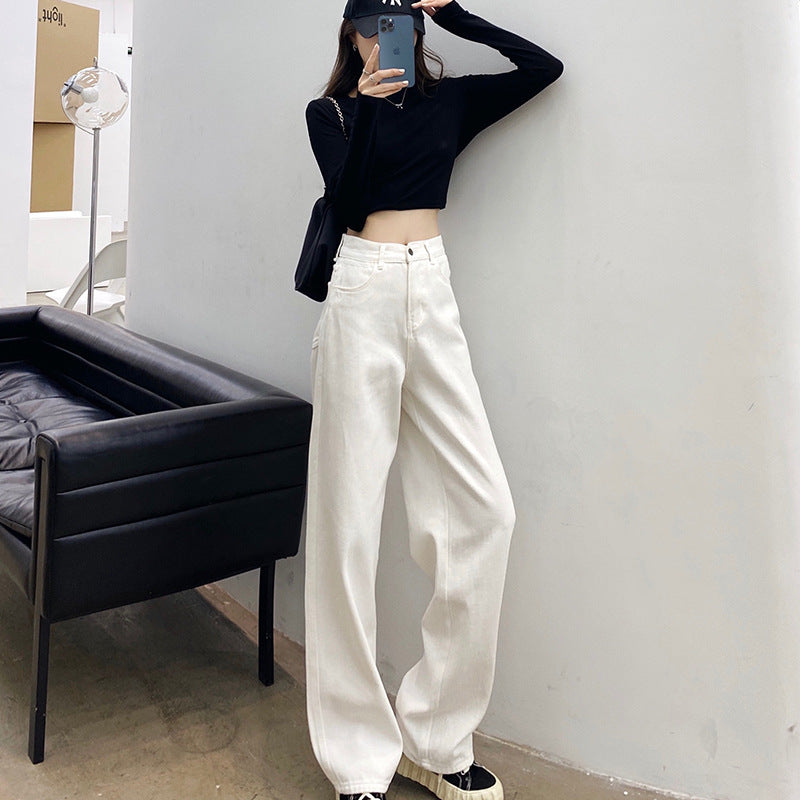 Loose Casual Pants White Jeans Women Trousers