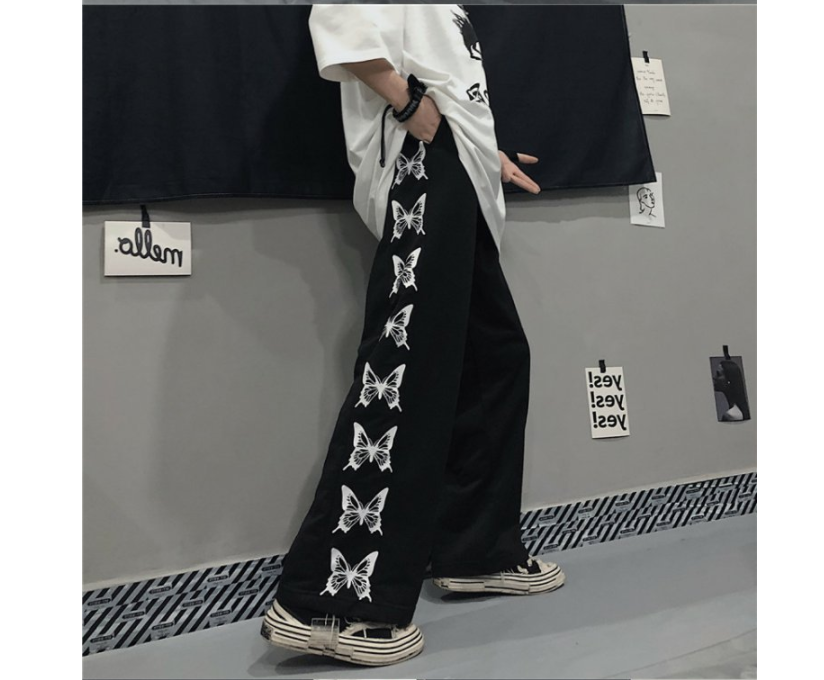 Pantalones casuales sueltos estampados estilo Harajuku para mujer