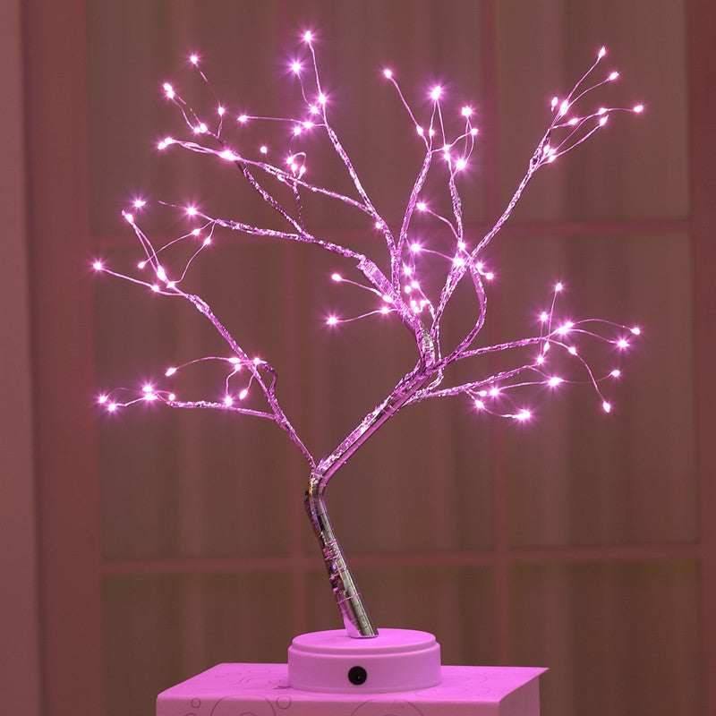 Decoración navideña Luz nocturna Luz LED de árbol de perlas Luz táctil estrellada