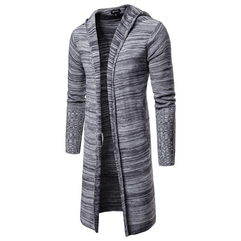 Mens Hoode Trench Cardigan Blusa Outwear Acolchado Abajo Invierno