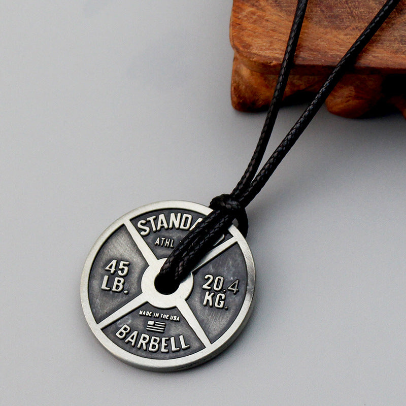 Sports Fitness Series Creative Barbell Necklace Inspirational