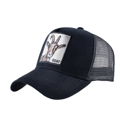 Animal Net Embroidered Baseball Hat Sunshade