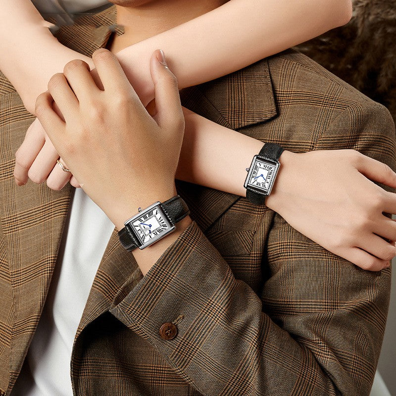 Correa de reloj de cuarzo con pareja de escala romana