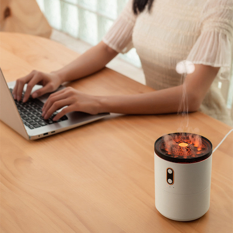Flamme volcanique arôme diffuseur d'huile essentielle USB Portable méduse humidificateur d'air veilleuse lampe humidificateur de parfum