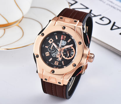 Men's Quartz Running Seconds Multifunction Band Calendar Waterproof Watch