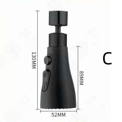 Pulvérisateur de robinet sous pression universel anti-éclaboussures robinet d'eau rotatif à 360 degrés adaptateur de buse de robinet d'économie d'eau à trois décrochages