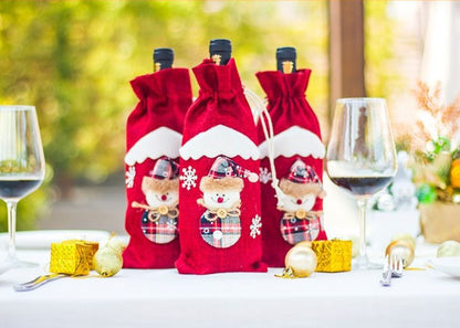 Decoraciones navideñas Botella de vino navideña Calcetines